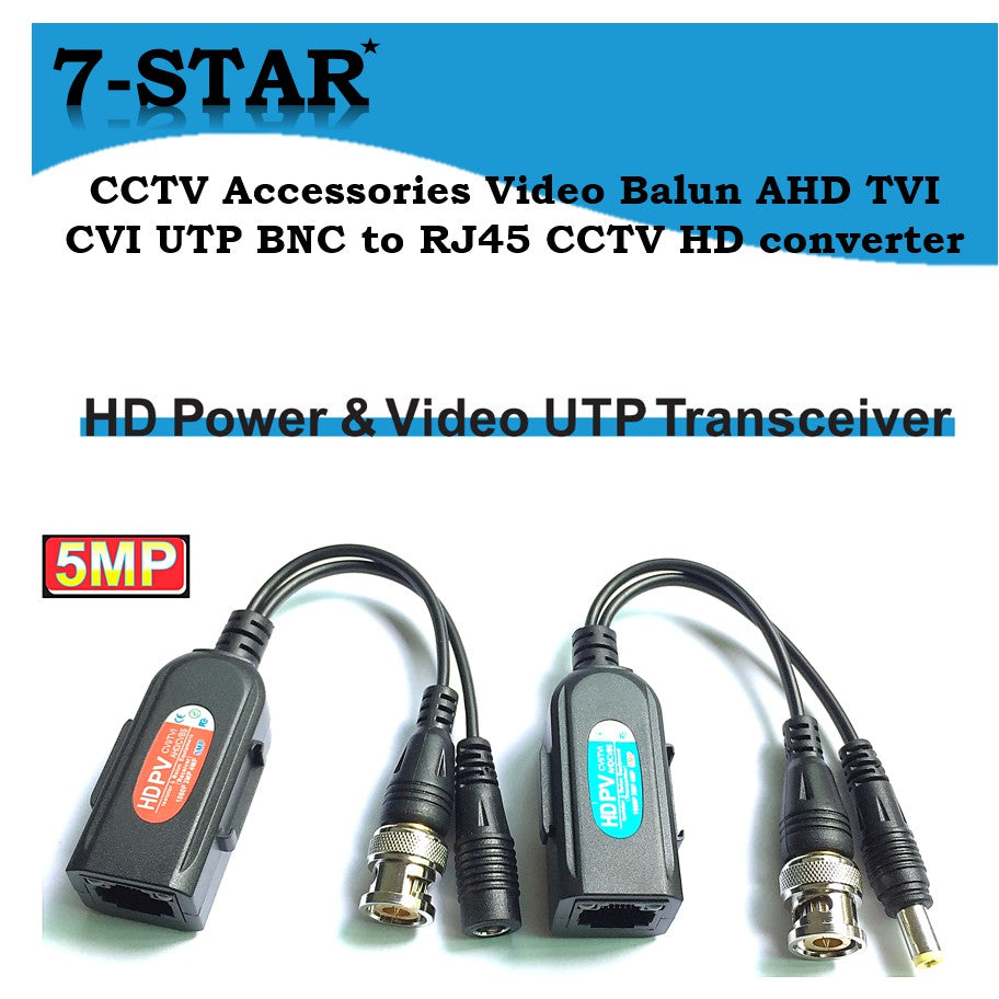 RJ45 UTP Video Balun Pair for HD-CVI/TVI/AHD CCTV Camera | TTP111HDP
