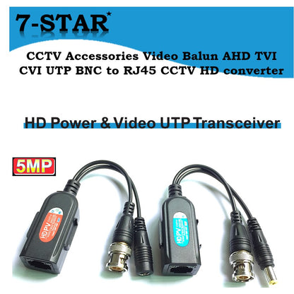 RJ45 UTP Video Balun Pair for HD-CVI/TVI/AHD CCTV Camera | TTP111HDP