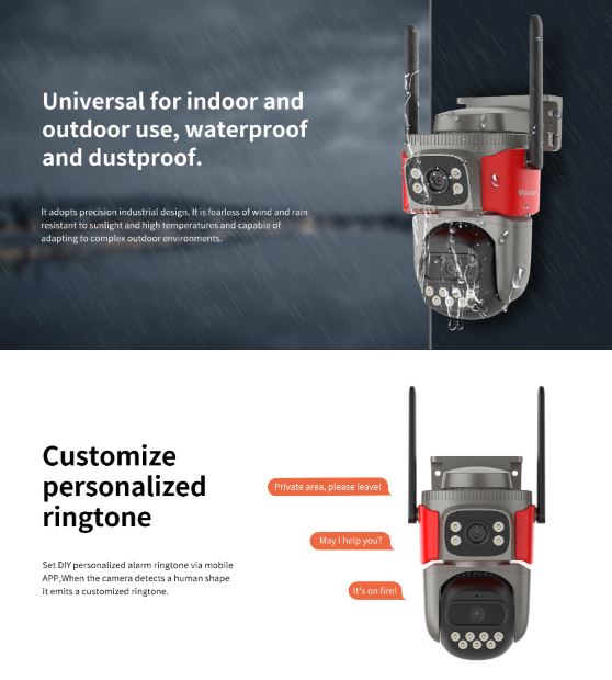 WiFi Full Color Dual-Lens Fire Recognition | Smoke Detector Network Camera | VS-AF621DR-WIFI