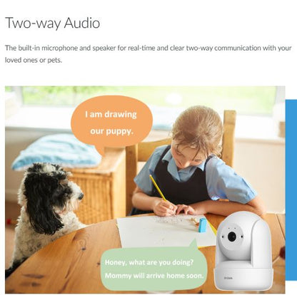 D-link 3MP 2K QHD Pan & Tilt PTZ Wi-Fi Security IP Camera | DL-DCS-6501LHW