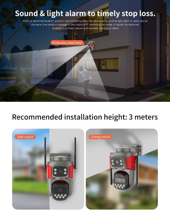 WiFi Full Color Dual-Lens Fire Recognition | Smoke Detector Network Camera | VS-AF621DR-WIFI