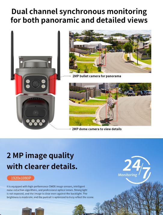 WiFi Full Color Dual-Lens Fire Recognition | Smoke Detector Network Camera | VS-AF621DR-WIFI
