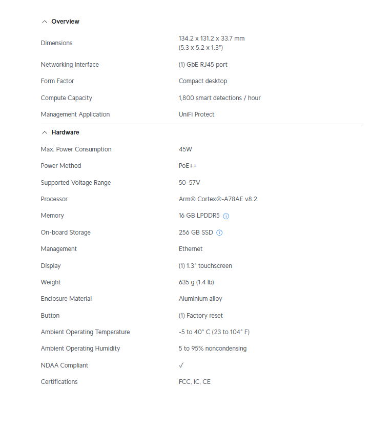 UniFi AI Key AI-Key with Edge AI Threat Detection and Smart Detection | UBQ-AI-KEY