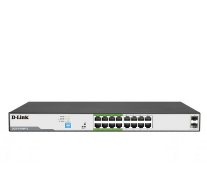 D-Link Full-Gigabit 16 Port PoE Switch 16GE PoE+2 SFP Ports | DL-DGS-F1018P-E