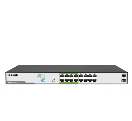 D-Link Full-Gigabit 16 Port PoE Switch 16GE PoE+2 SFP Ports | DL-DGS-F1018P-E