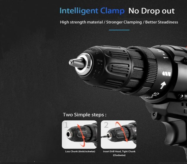 12V Double Speed Cordless Drill | 24VF lithium battery Box Set | 7STS-DC24VF