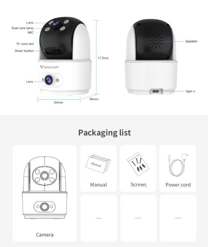 4MP Dual Lens WiFi Camera | Two-Way Audio | VS-CS996DR