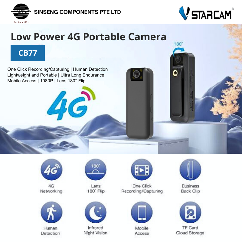 4G SIM Body Camera 1296P HD Portable Security Camera with 1500mAh Battery | VS-CB77/4G