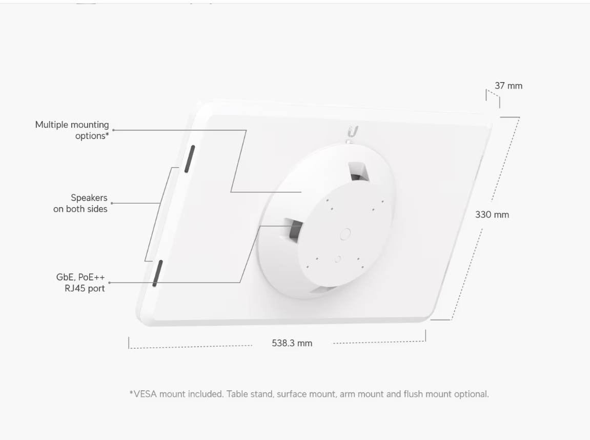 Ubiquiti Unifi UC-Display 21.5" PoE++ Touchscreen with Built-in Audio & VESA Mount