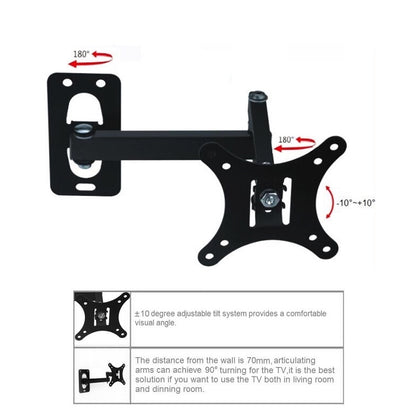 180°+360° Swivel & -10° to +10° Tilt Wall Mount | Max: 15KG for 10”-26” TVs/Monitors | TVB-CP101