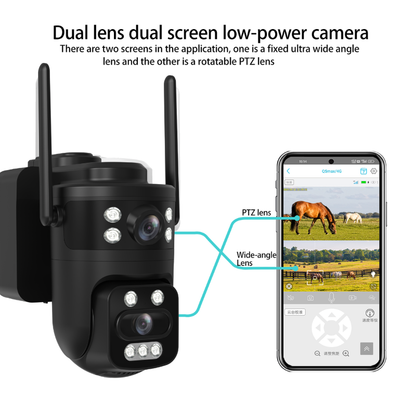 Q10PRO AOV Dual Lens 4G Sim Card Solar Panel Wireless CCTV IP Camera