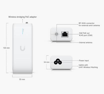 Ubiquiti UniFi UDB Device Bridge | Wireless PoE Adapter