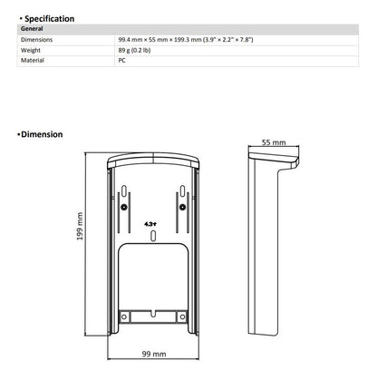 Universal Waterproof Cover for Door Access 4.3" Facial Recognition Machine | DS-BRS3412