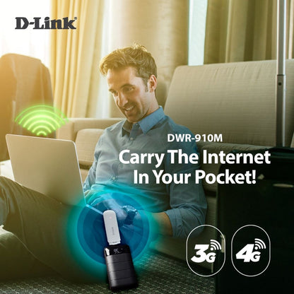 D-Link DWR-910M 4G LTE USB Wi-Fi Modem Router with MicroSD & SIM Card | DL-DWR-910M