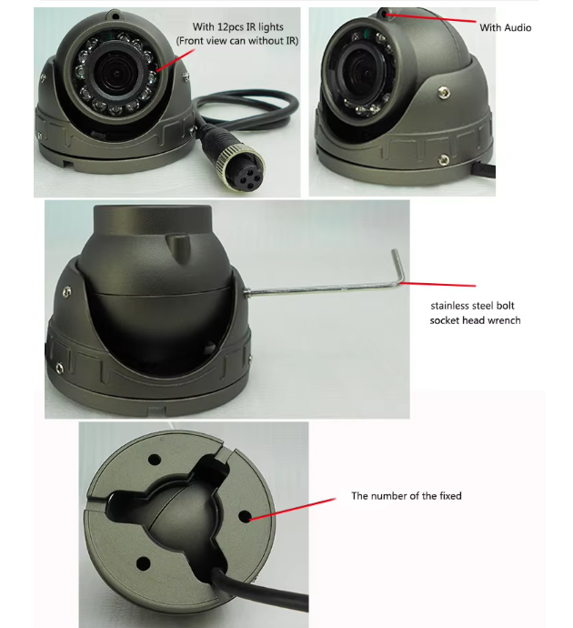 Mini Turret Dome 4MP Audio Panoramic Ultra Wide Angle IR PoE Network IP Camera