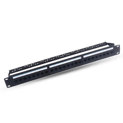 24 Port Cat6 Patch Panel 1U Rack Mount RJ45 Pass Through Coupler | C6NPP-24P