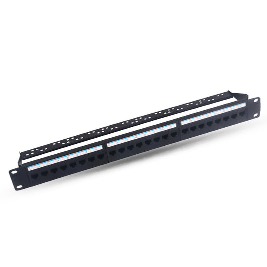 24 Port Cat6 Patch Panel 1U Rack Mount RJ45 Pass Through Coupler | C6NPP-24P