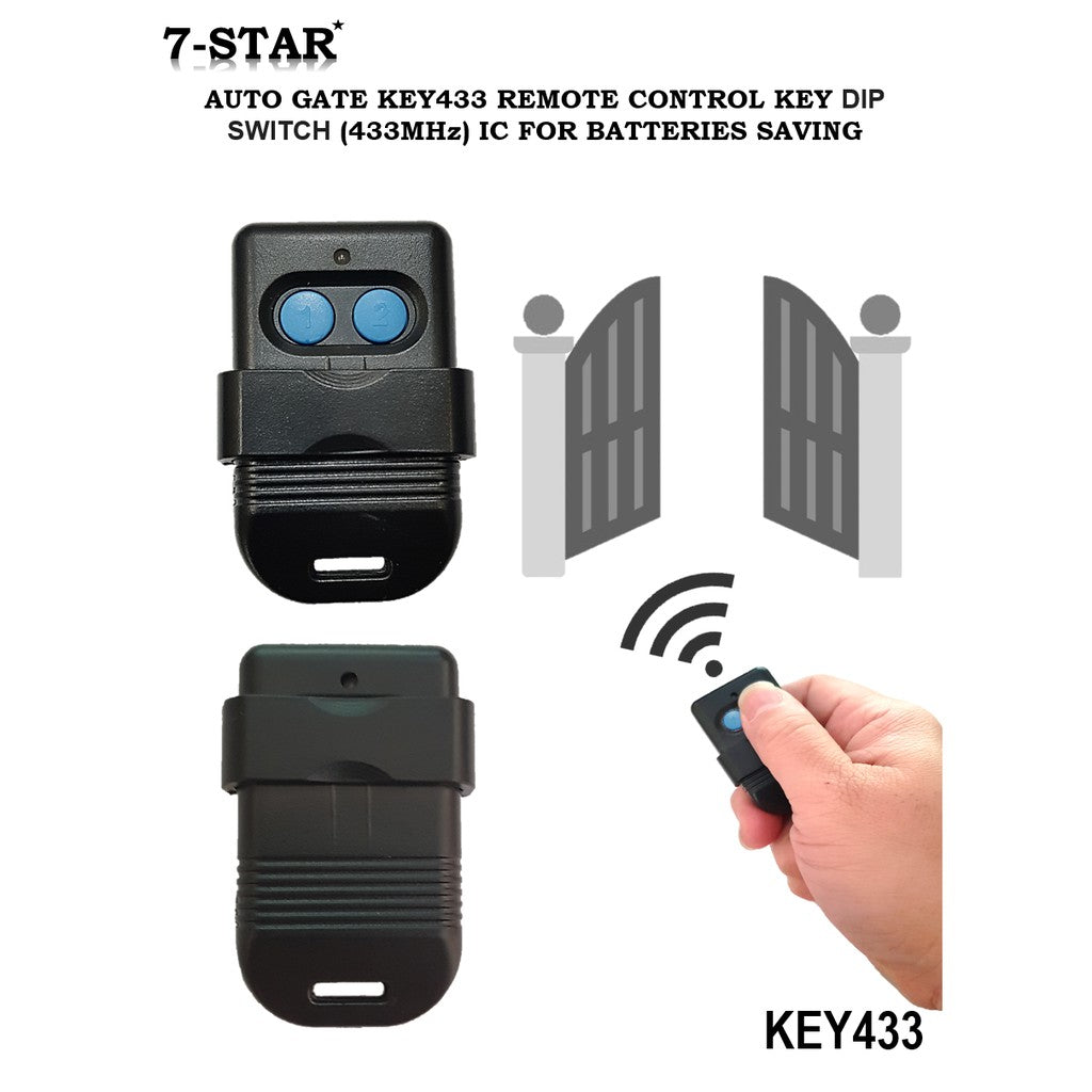 Auto Gate Remote Control 433MHz with DIP Switch & Batteries | KEY433