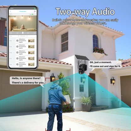 Q10PRO AOV Dual Lens 4G Sim Card Solar Panel Wireless CCTV IP Camera