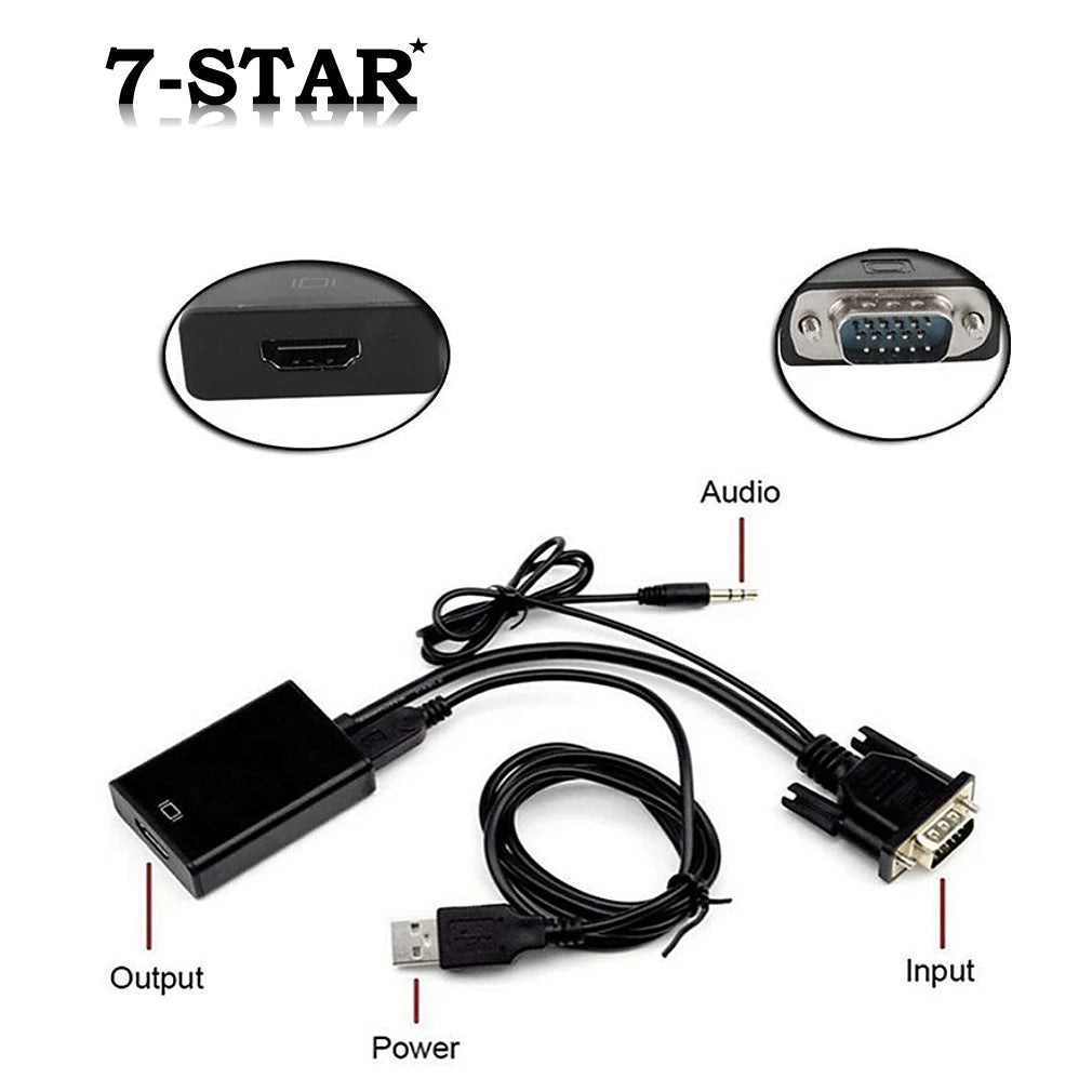 VGA to HDMI Adapter Converter with Audio Cable | VGHD-A