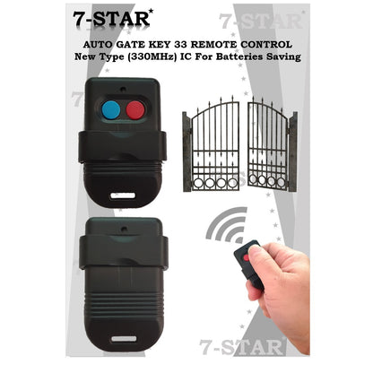 330MHz 8-Key Auto Gate Remote Control with Batteries | KEY330