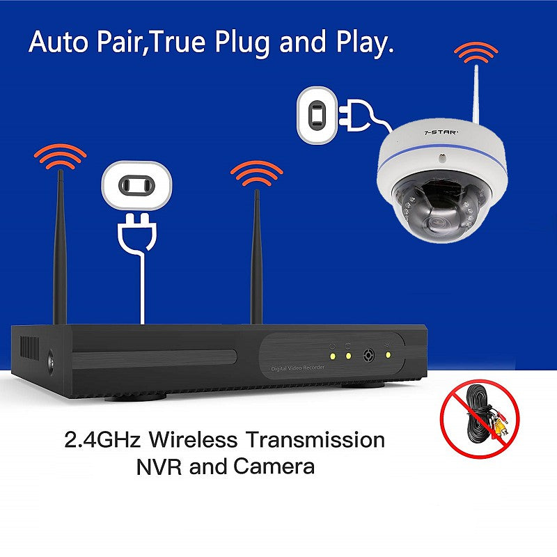 5MP 4CH Wireless NVR Kit | Dome 2.8mm | Built-in Audio | NVR5104D-A2