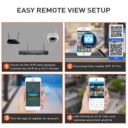 5MP 4CH Wireless NVR Kit | Dome 2.8mm | Built-in Audio | NVR5104D-A2