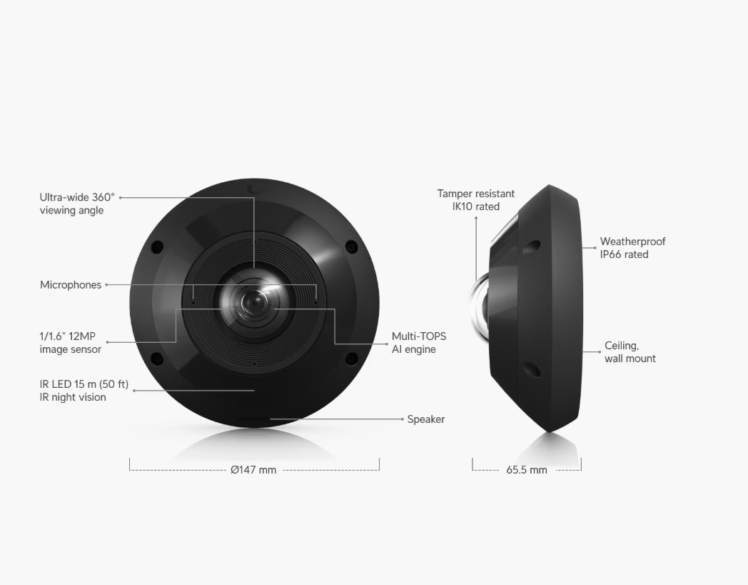 Ubiquiti UniFi UVC-G6-Pro-360  Protect Camera G6 Pro 360 (Black|White)