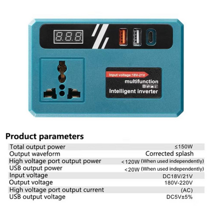 5 IN 1 Portable Mini Smart Inverter with Flashlight | PPI-01