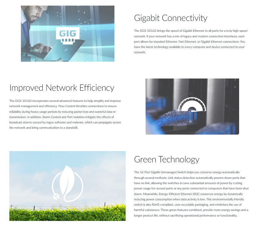 16-Port Gigabit Unmanaged Desktop Switch | DGS-1016D