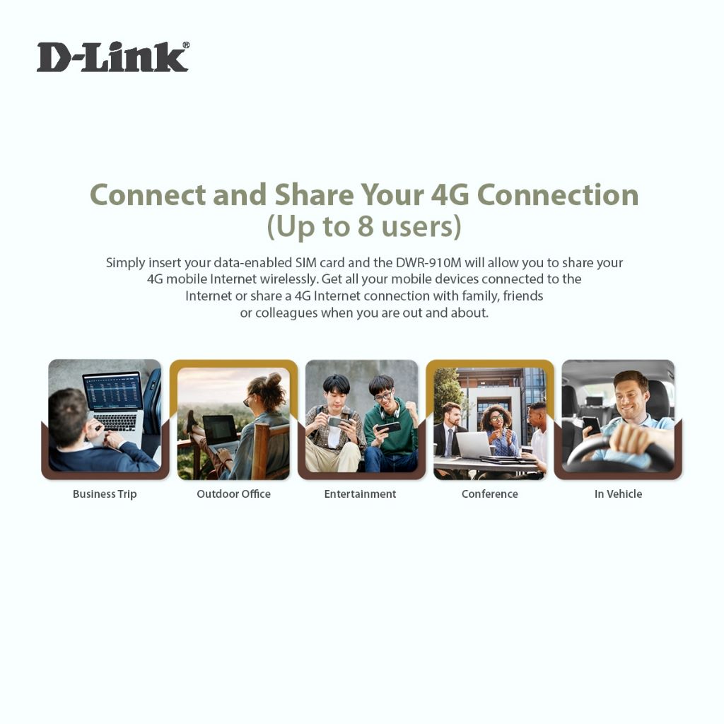 D-Link DWR-910M 4G LTE USB Wi-Fi Modem Router with MicroSD & SIM Card | DL-DWR-910M