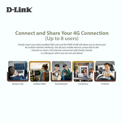 D-Link DWR-910M 4G LTE USB Wi-Fi Modem Router with MicroSD & SIM Card | DL-DWR-910M