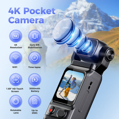 1.96'' Screen 4K WiFi Bodywear Action Camera with Portable Battery 3000mAh  | APP:Viipulse | BC-L18