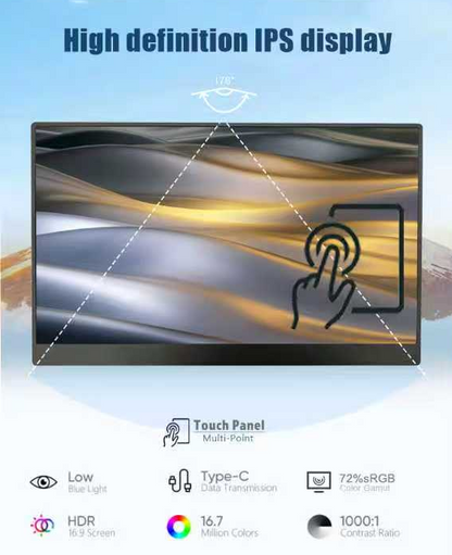 15.6'' Touch Screen USB Type-C Ultra Slim Portable Digital Monitor | LED1560-TS