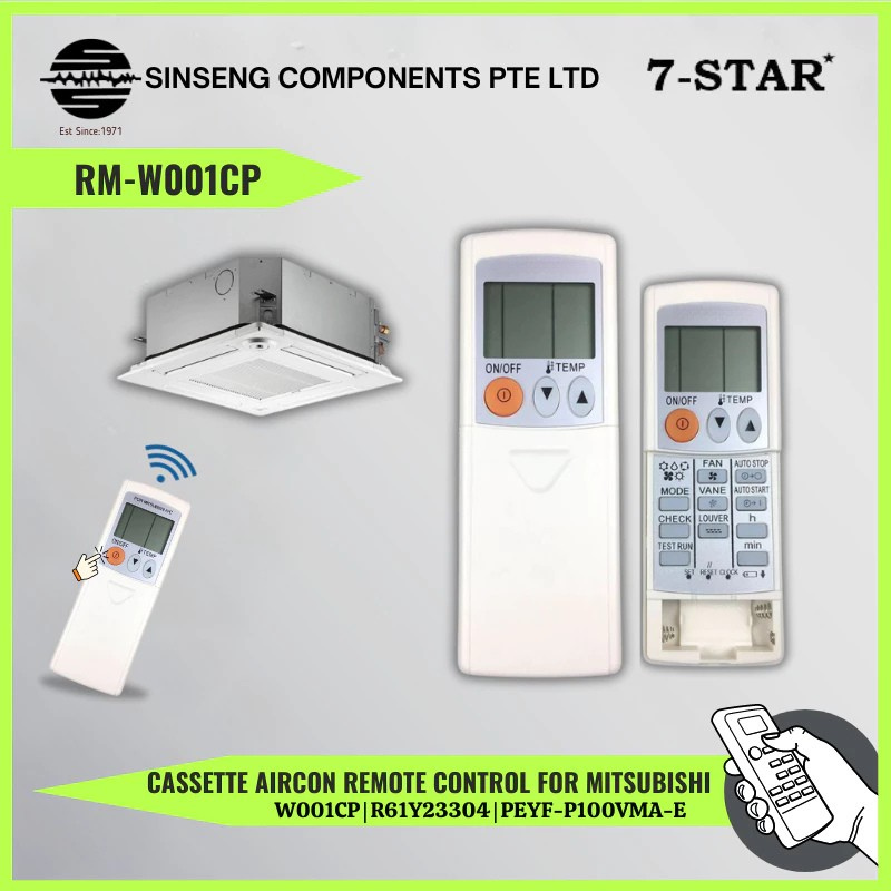 Mitsubishi Cassette Aircon Remote | RM-W001CP