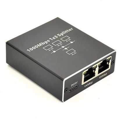 Ethernet Splitter 1 to 3 RJ45 Gigabit LAN Adapter with USB Power