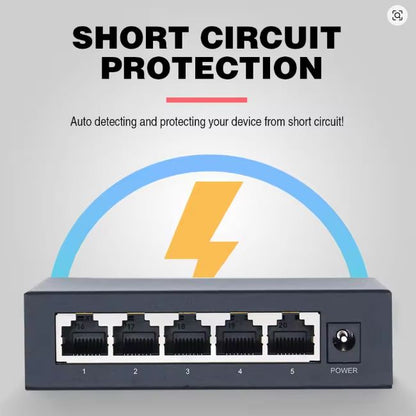 5 Port 10/100/1000Mbps Metal Gigabit Desktop Network Switch | 7SNSB-SG105