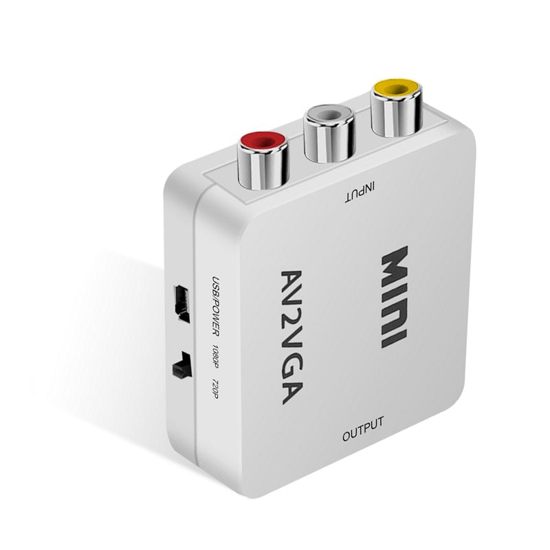 Mini AV2VGA Video Converter with 3.5mm Audio | AV to VGA/PC/HDTV