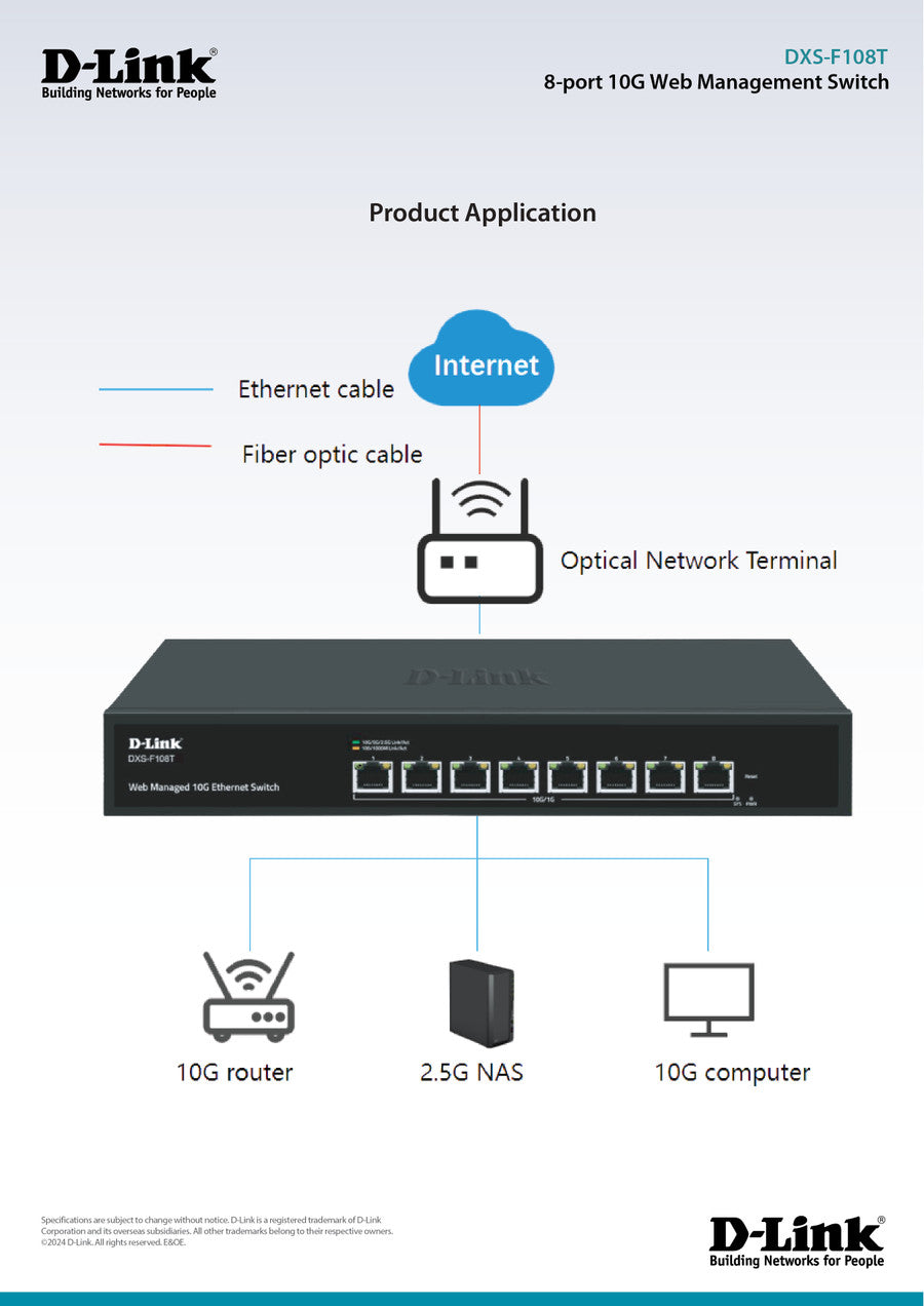 D-Link Full 10G 8-port 10G Web Management Switch | DXS-F108T