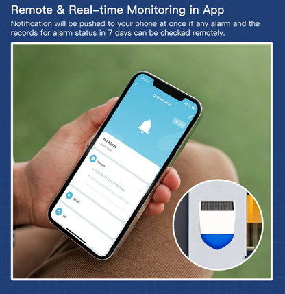 Smart WiFi Siren Alarm Outdoor Alarm Waterproof with Solar Panel | APP:Tuya | AS-195OS