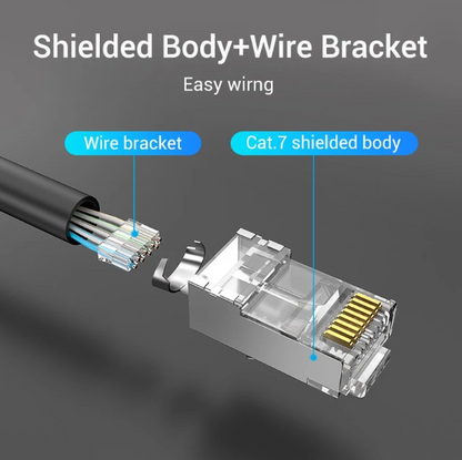 100PCS RJ45 Cat7 & Cat6A Network RJ45 Connector | RJ45-C7