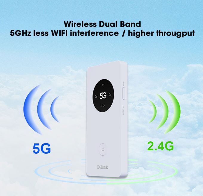 D-Link DWR-U2000 5G Mobile Router Wi-Fi Hotspot 5000mAh Up to 32 Device | DL-DWR-U2000