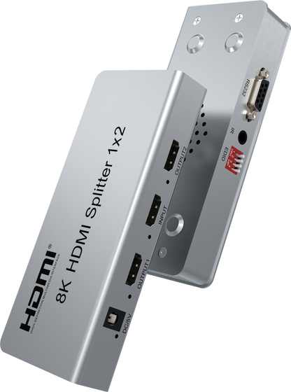 8K 60Hz HDMI Splitter 1 x 2 | 1 in 2 HDMI Audio Video Converter | HM8102