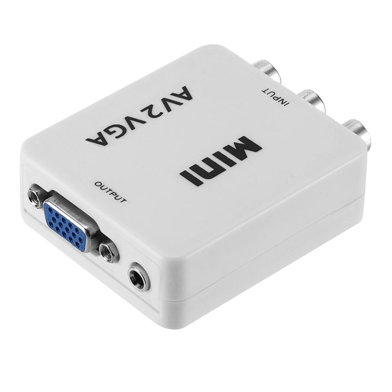 Mini AV2VGA Video Converter with 3.5mm Audio | AV to VGA/PC/HDTV