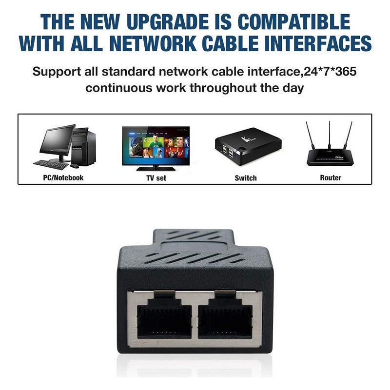 RJ45 Splitter Connector Female to Female 1 to 2 Port CAT 5/6/7 | SPC12