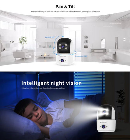 4MP Dual Lens WiFi Camera | Two-Way Audio | VS-CS996DR