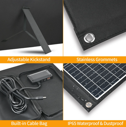 40W/60W Portable Foldable Solar Panel for Outdoor Camping & Off-Grid Power Station