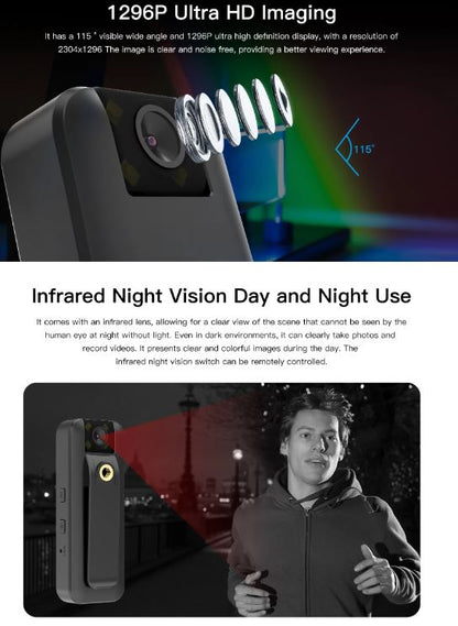 4G SIM Body Camera 1296P HD Portable Security Camera with 1500mAh Battery | VS-CB77/4G