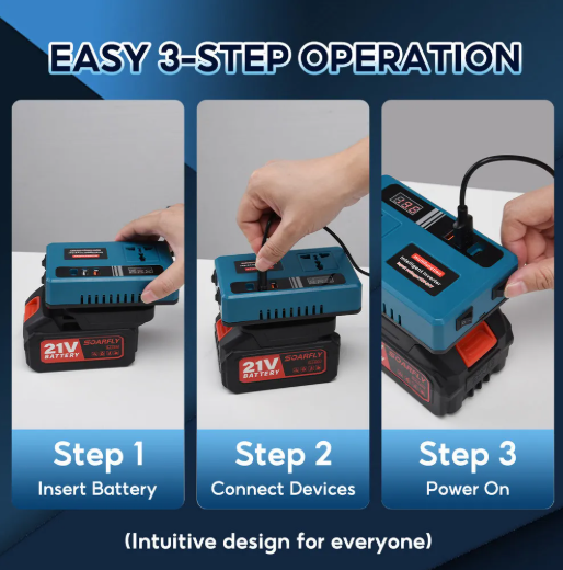 5 IN 1 Portable Mini Smart Inverter with Flashlight | PPI-01