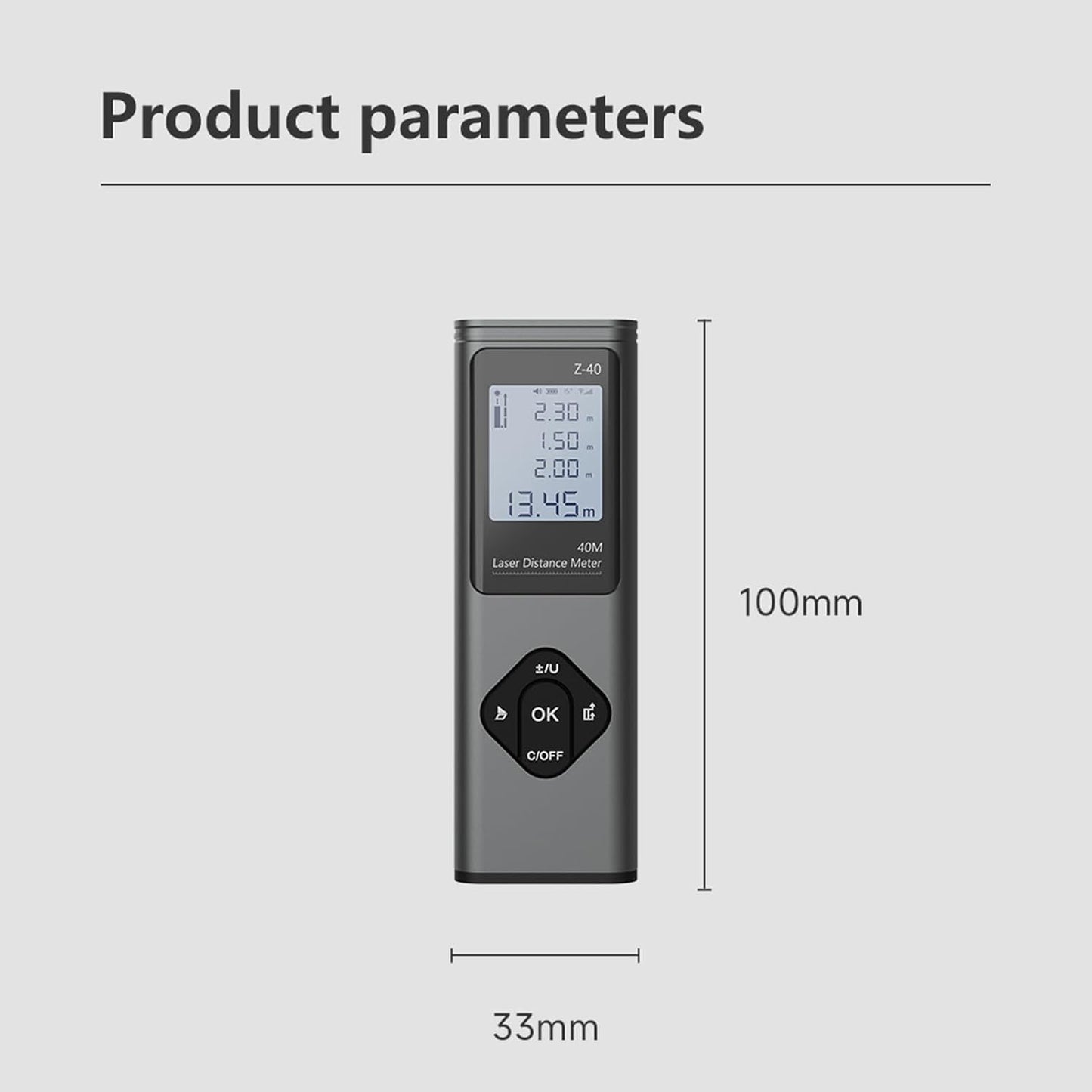 Laser Distance Meter 40M / 132ft  | PDLM-340